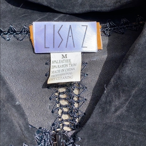 Lisa Z Black mesh LEATHER jacket - Picture 2 of 4